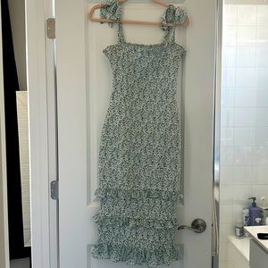 Altar’d State Green Floral Midi Dress